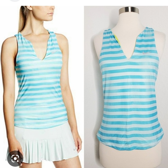 NIKE Women’s Dri-Fit Striped Pure Tennis Tank Coral Size Small EUC - Picture 6 of 6